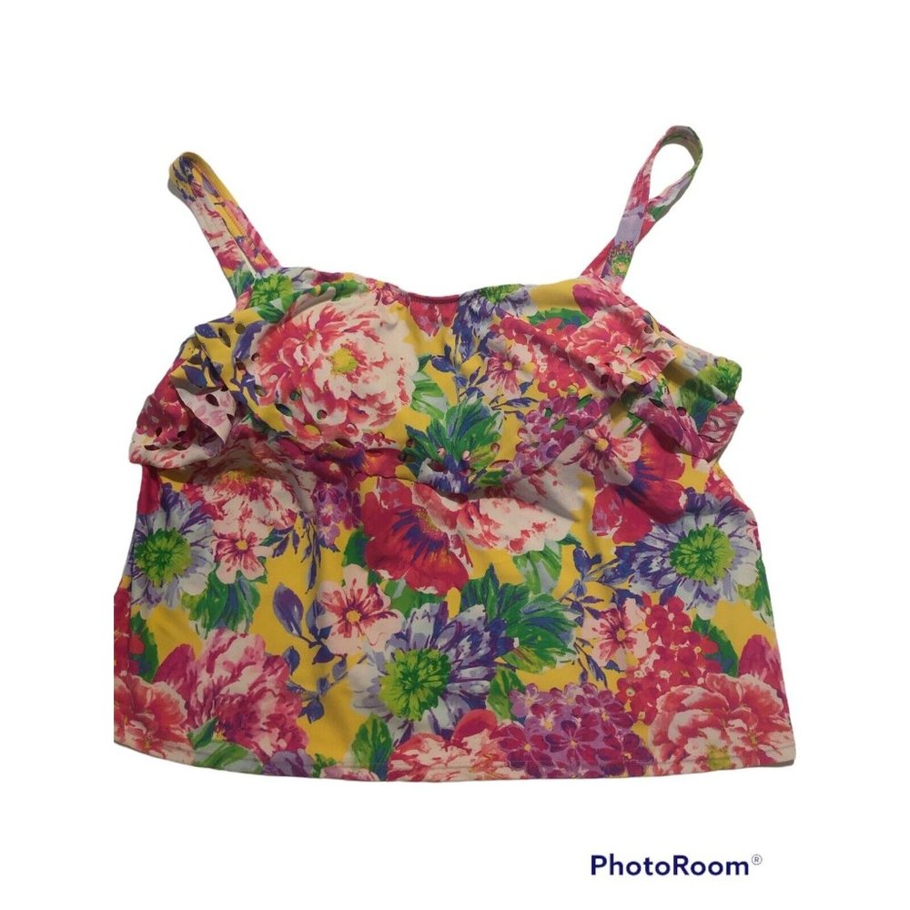 Swimsuits For All Tankini Top Plus Size 22 Floral Built in Bra laser cut - Picture 3 of 6